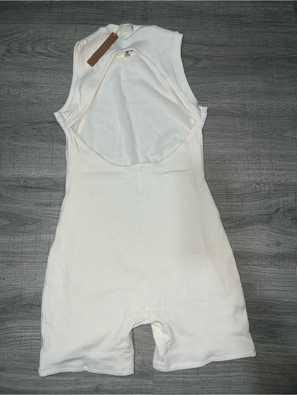 NWT SKIMS Cotton Rib Open Back Romper - Picture 2 of 4